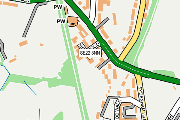 SE22 8NN map - OS OpenMap – Local (Ordnance Survey)