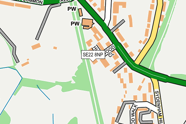 SE22 8NP map - OS OpenMap – Local (Ordnance Survey)