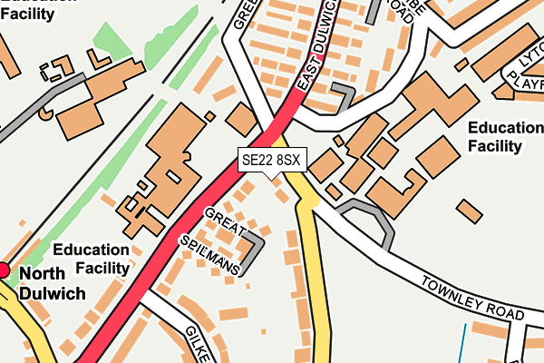 SE22 8SX map - OS OpenMap – Local (Ordnance Survey)