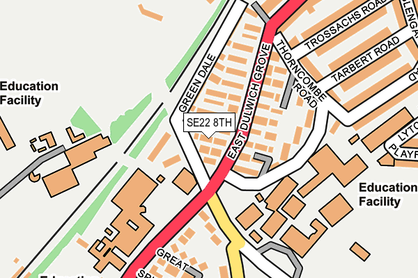 SE22 8TH map - OS OpenMap – Local (Ordnance Survey)