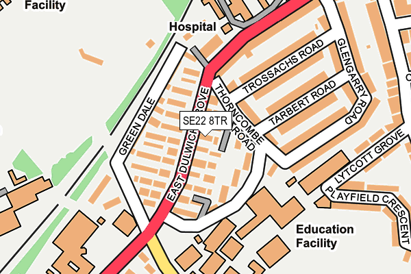 SE22 8TR map - OS OpenMap – Local (Ordnance Survey)