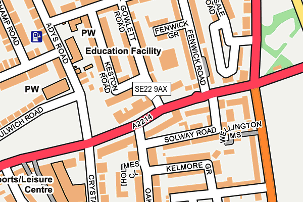 Map of EAST DULWICH PIZZA JOINT LTD at local scale