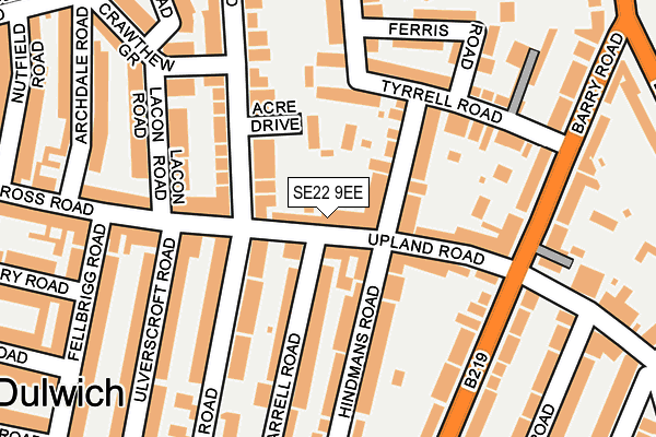 SE22 9EE map - OS OpenMap – Local (Ordnance Survey)