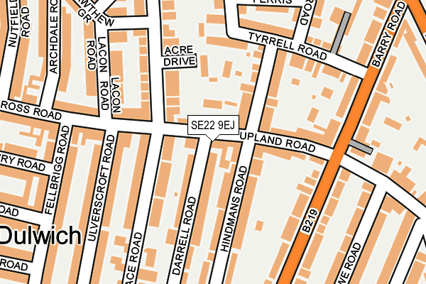 SE22 9EJ map - OS OpenMap – Local (Ordnance Survey)