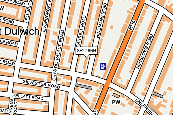 SE22 9NH map - OS OpenMap – Local (Ordnance Survey)