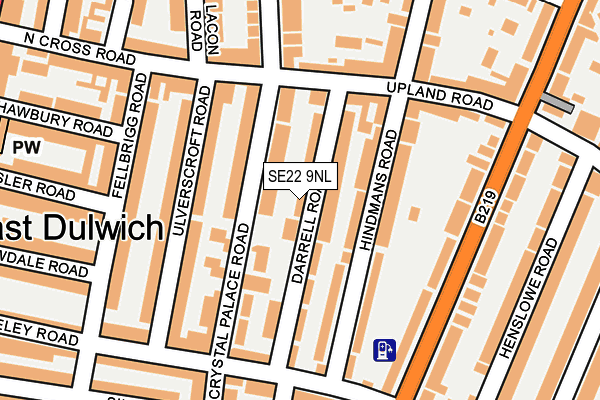 SE22 9NL map - OS OpenMap – Local (Ordnance Survey)