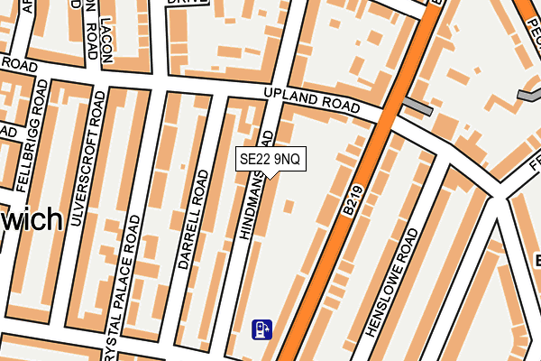 SE22 9NQ map - OS OpenMap – Local (Ordnance Survey)