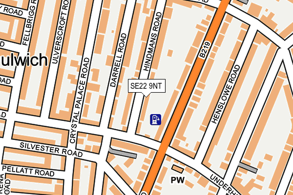 SE22 9NT map - OS OpenMap – Local (Ordnance Survey)
