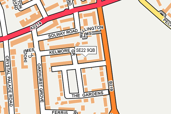 SE22 9QB map - OS OpenMap – Local (Ordnance Survey)