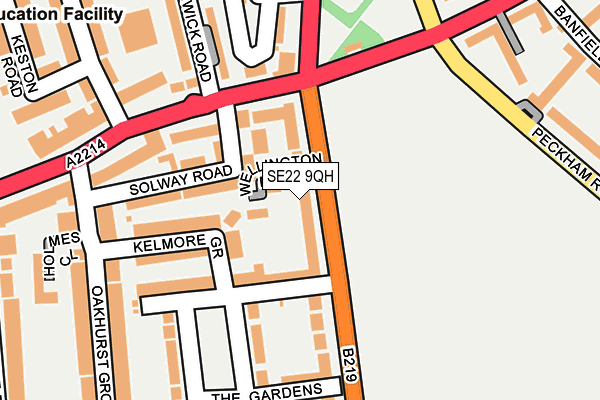 SE22 9QH map - OS OpenMap – Local (Ordnance Survey)