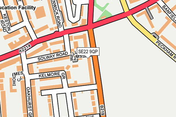 SE22 9QP map - OS OpenMap – Local (Ordnance Survey)