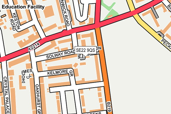 SE22 9QS map - OS OpenMap – Local (Ordnance Survey)