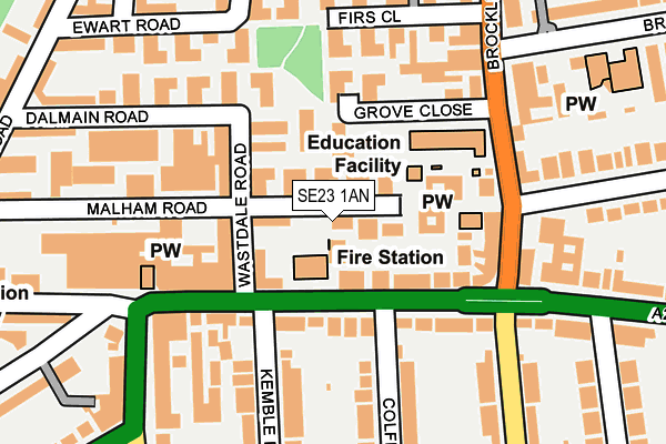 SE23 1AN map - OS OpenMap – Local (Ordnance Survey)