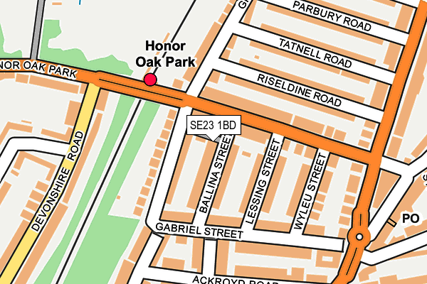 SE23 1BD map - OS OpenMap – Local (Ordnance Survey)