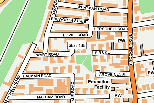SE23 1BE map - OS OpenMap – Local (Ordnance Survey)