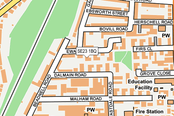 SE23 1BQ map - OS OpenMap – Local (Ordnance Survey)