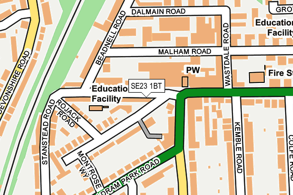 SE23 1BT map - OS OpenMap – Local (Ordnance Survey)