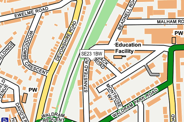 SE23 1BW map - OS OpenMap – Local (Ordnance Survey)