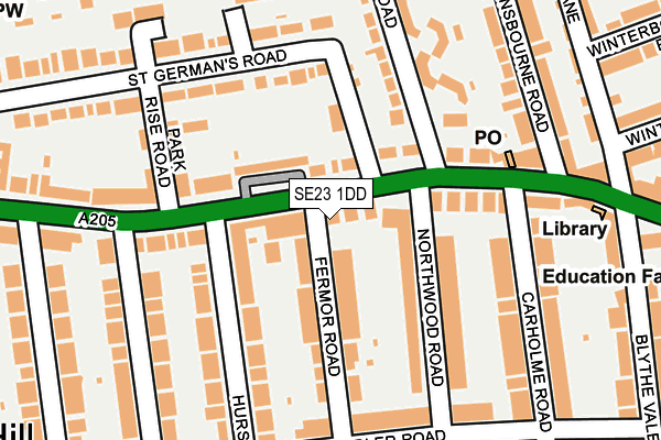 SE23 1DD map - OS OpenMap – Local (Ordnance Survey)