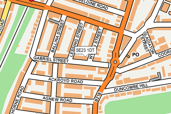 SE23 1DT map - OS OpenMap – Local (Ordnance Survey)