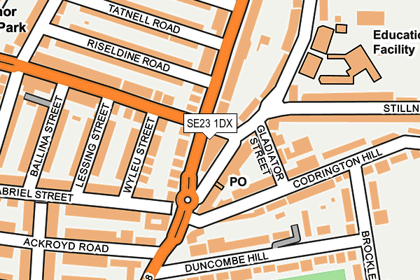 SE23 1DX map - OS OpenMap – Local (Ordnance Survey)