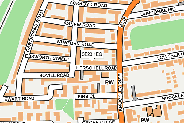 SE23 1EG map - OS OpenMap – Local (Ordnance Survey)