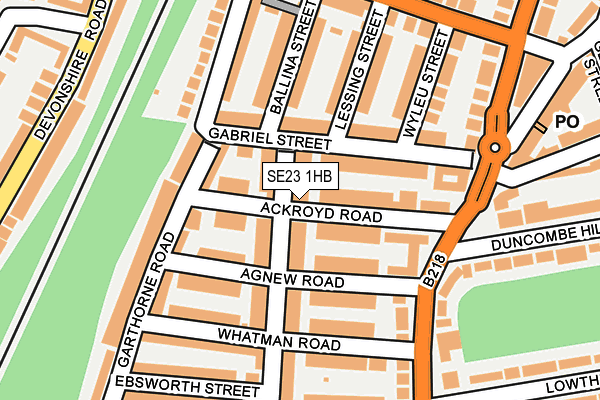 SE23 1HB map - OS OpenMap – Local (Ordnance Survey)
