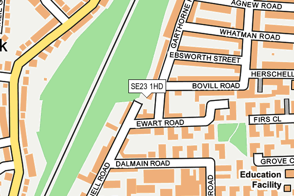 SE23 1HD map - OS OpenMap – Local (Ordnance Survey)