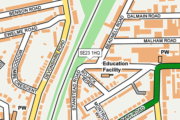 SE23 1HQ map - OS OpenMap – Local (Ordnance Survey)