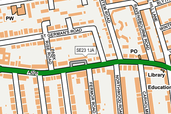 SE23 1JA map - OS OpenMap – Local (Ordnance Survey)