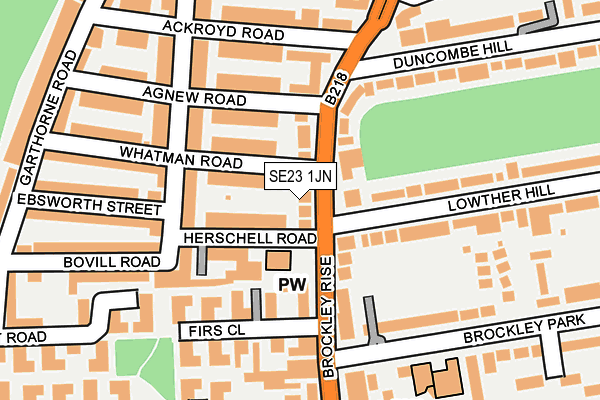 SE23 1JN map - OS OpenMap – Local (Ordnance Survey)