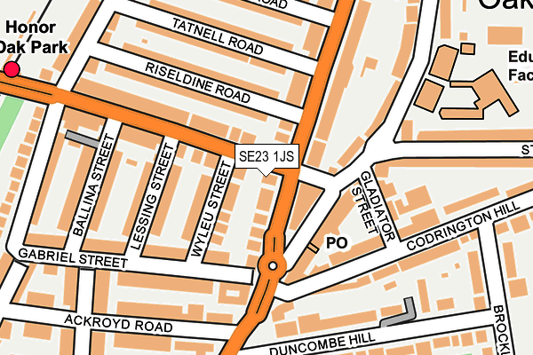 SE23 1JS map - OS OpenMap – Local (Ordnance Survey)