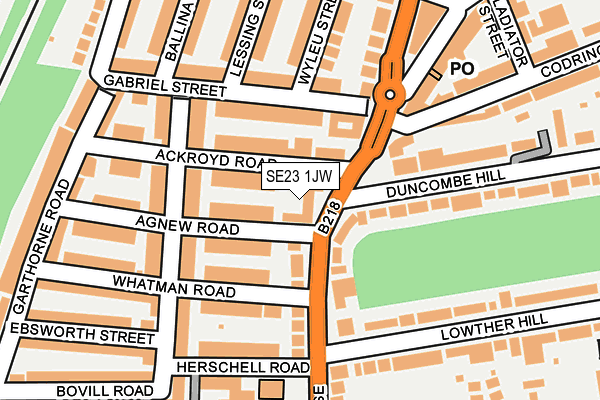 SE23 1JW map - OS OpenMap – Local (Ordnance Survey)