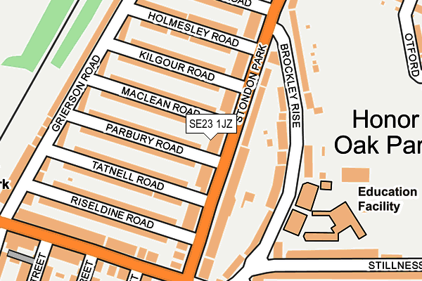 SE23 1JZ map - OS OpenMap – Local (Ordnance Survey)