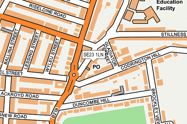 SE23 1LN map - OS OpenMap – Local (Ordnance Survey)
