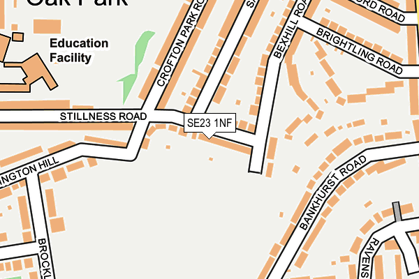 SE23 1NF map - OS OpenMap – Local (Ordnance Survey)