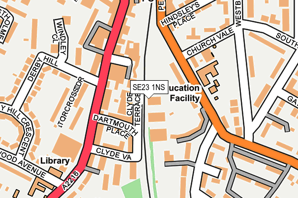 SE23 1NS map - OS OpenMap – Local (Ordnance Survey)