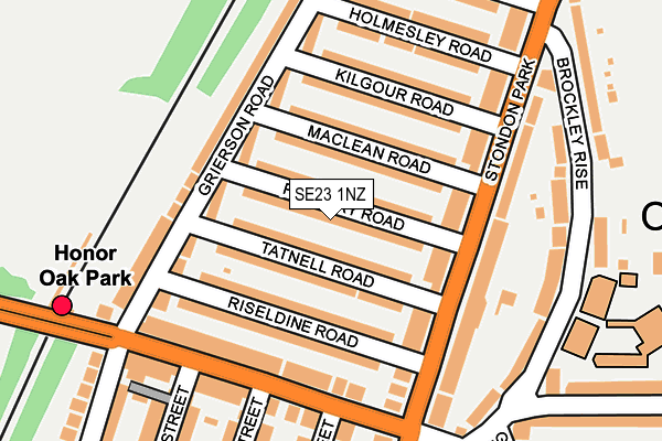 SE23 1NZ map - OS OpenMap – Local (Ordnance Survey)