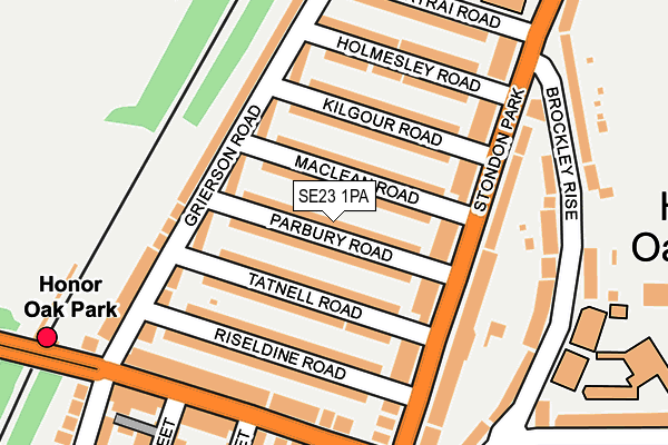 SE23 1PA map - OS OpenMap – Local (Ordnance Survey)