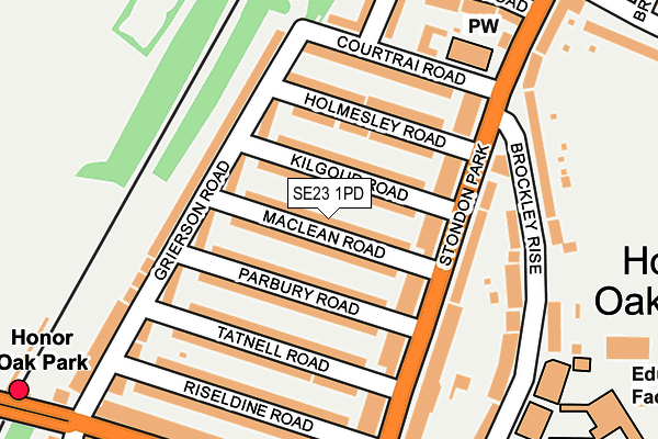 SE23 1PD map - OS OpenMap – Local (Ordnance Survey)