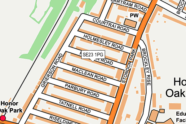 SE23 1PG map - OS OpenMap – Local (Ordnance Survey)