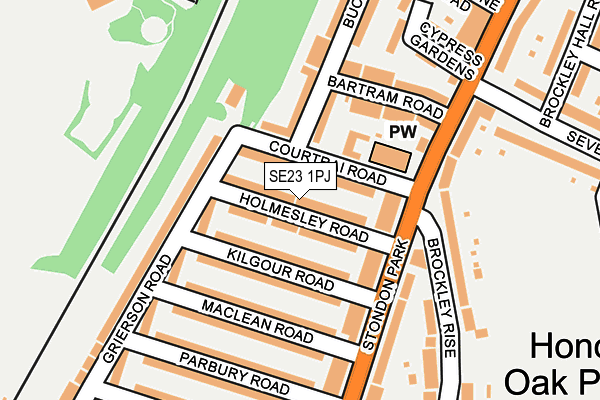 SE23 1PJ map - OS OpenMap – Local (Ordnance Survey)