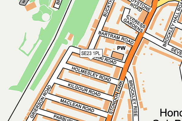 SE23 1PL map - OS OpenMap – Local (Ordnance Survey)
