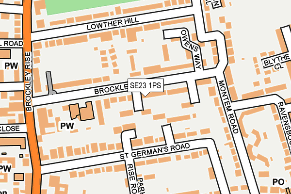 SE23 1PS map - OS OpenMap – Local (Ordnance Survey)