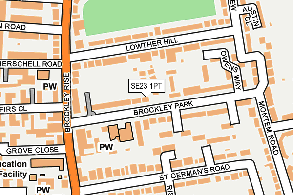 SE23 1PT map - OS OpenMap – Local (Ordnance Survey)