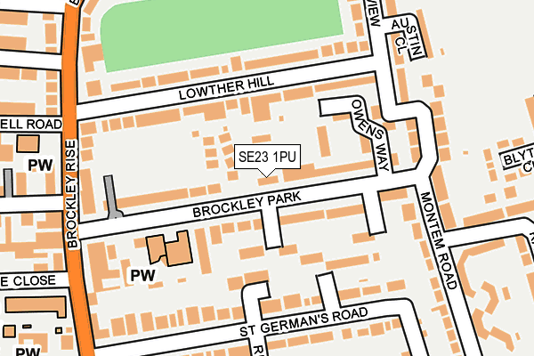 SE23 1PU map - OS OpenMap – Local (Ordnance Survey)