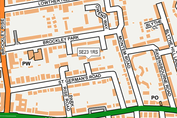 SE23 1RS map - OS OpenMap – Local (Ordnance Survey)