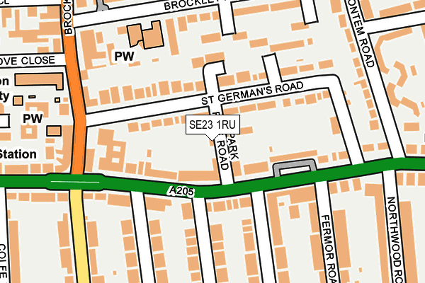 SE23 1RU map - OS OpenMap – Local (Ordnance Survey)