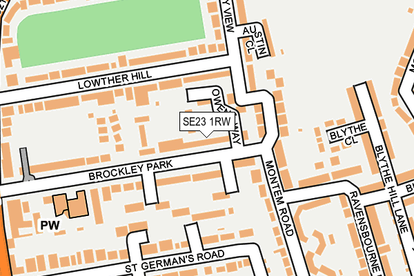 SE23 1RW map - OS OpenMap – Local (Ordnance Survey)