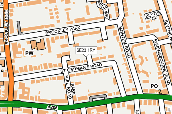 SE23 1RY map - OS OpenMap – Local (Ordnance Survey)